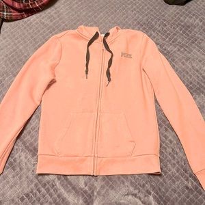 PINK Size xs salmon/pink color zip up hoodie